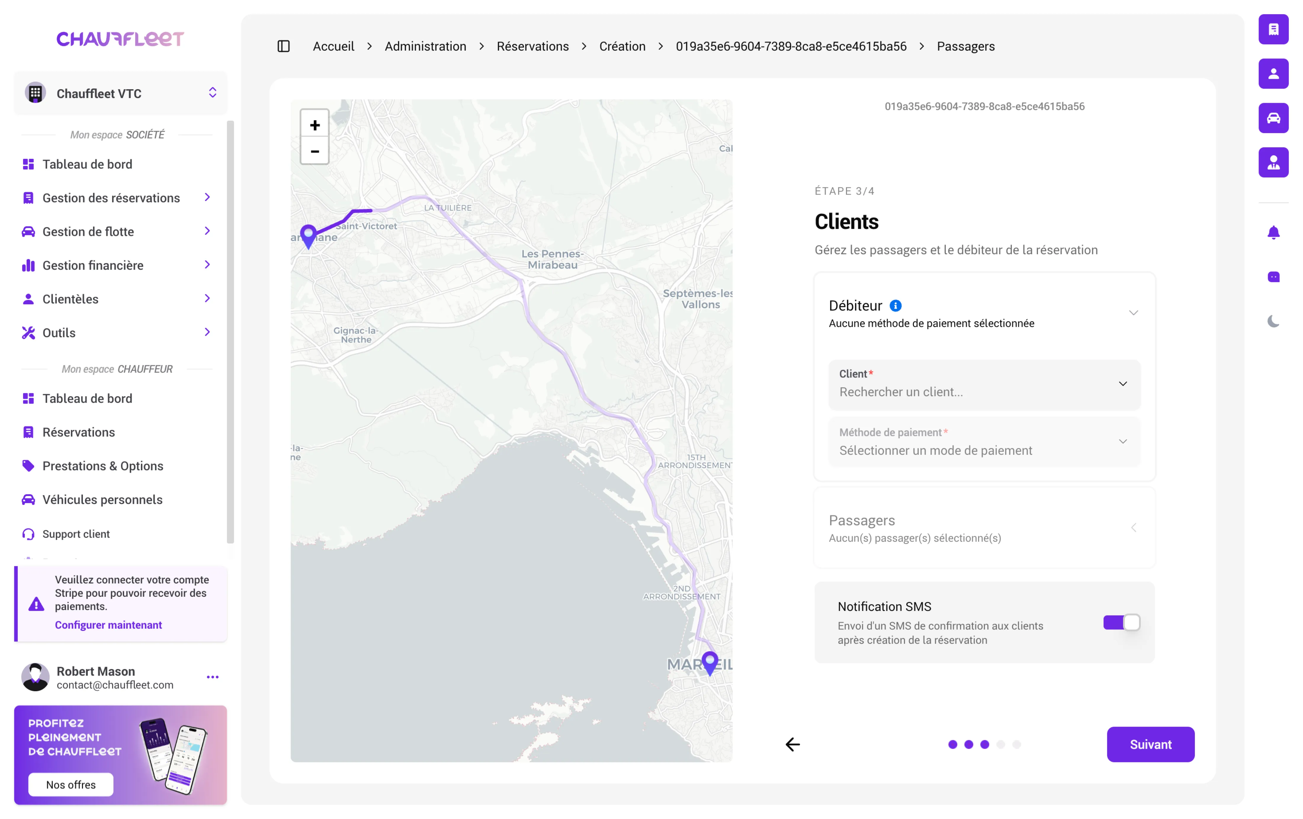 Image de la création de réservation (clients)