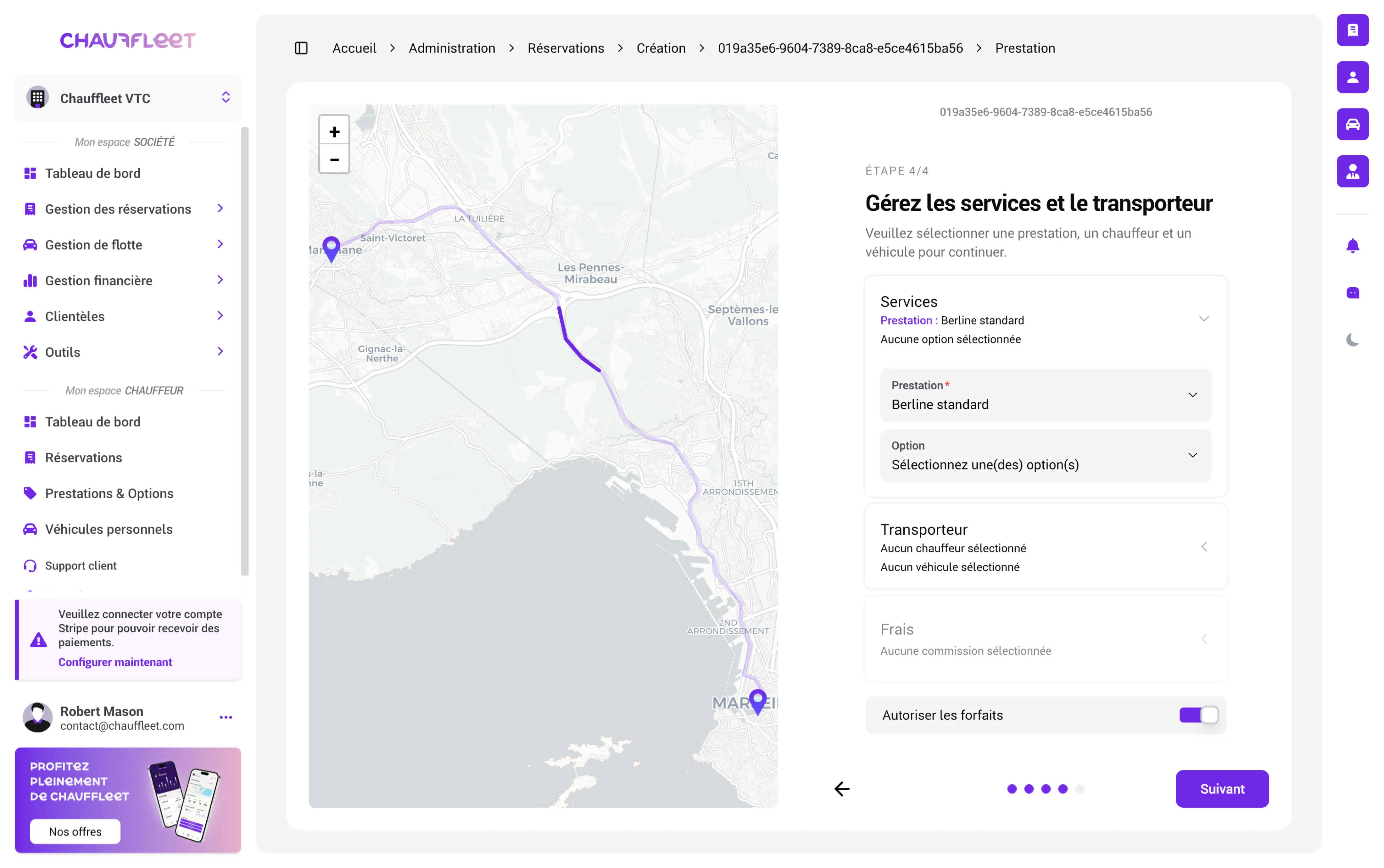 Image de la création de réservation (presta)