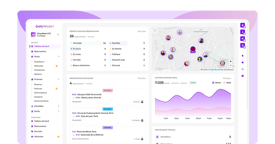 Illustration : Logiciel de gestion taxi et transport de personnes