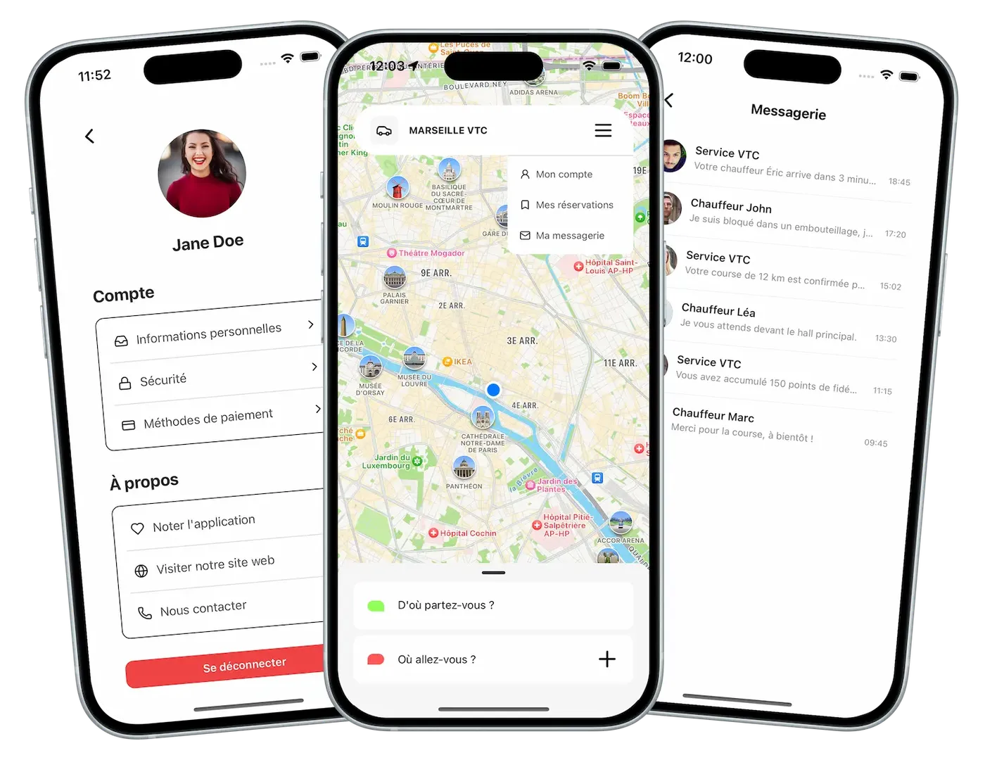 Illustration : Créez votre application mobile VTC personnalisée avec Chauffleet