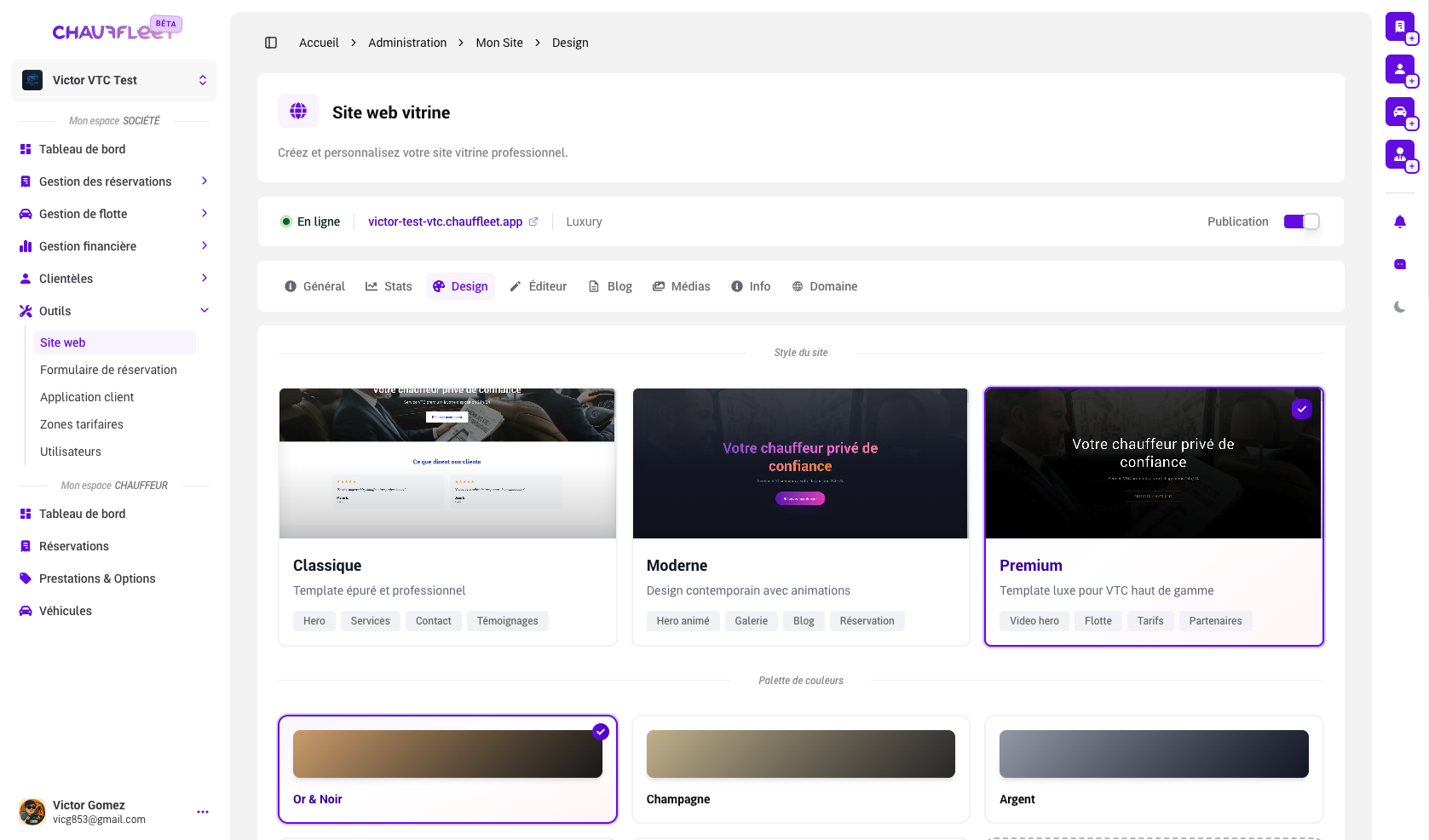 Site VTC : création, blog et réservation inclus — la méthode Chauffleet pour un site rapide et bien référencé